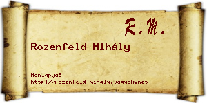 Rozenfeld Mihály névjegykártya